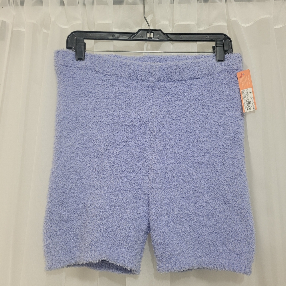 Colsie L Blue Fuzzy Lounge Shorts Soft Cozy Sleepwear